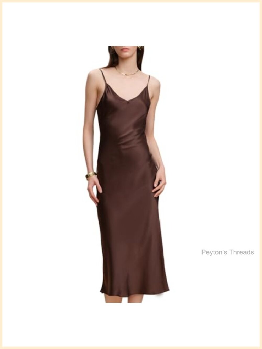 100% Mulberry Silk Charmeuse Midi Dress V-Neck Sleeveless A-Line Slip